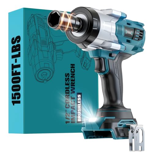 DIYtoolifz 2000N.M Cordless Impact Wrench 1/2" Compatible with Makita 18V - color: Blue