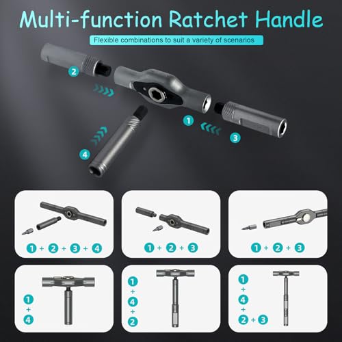24 in 1 Magnetic Ratcheting Screwdriver Set with Detachable Handle