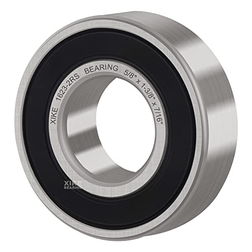 XIKE 4 Pcs 1623-2RS Bearings 5/8" x1-3/8 x7/16, Double Rubber Seals. - size: 1623-2RS Size 5/8"x1-3/8"x7/16"
