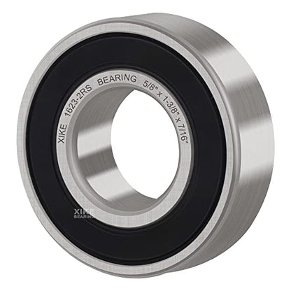 XIKE 4 Pcs 1623-2RS Bearings 5/8" x1-3/8 x7/16, Double Rubber Seals. - size: 1623-2RS Size 5/8"x1-3/8"x7/16"