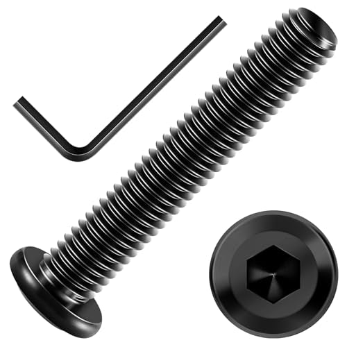 Mywish M5 x 30mm 20Pcs Flat Head Hex Socket Cap Screws Bolts, 304 Stainless Steel Furniture Bolts Full Thread, Black Oxide & Hex Spanner - color: Black-M5, size: 30mm
