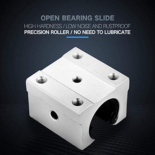 SBR16UU Linear Bearing Pillow Block, 16mm Open Linear Motion Bearing Block Slide, Aluminum Alloy, 4 Pieces, for CNC Part