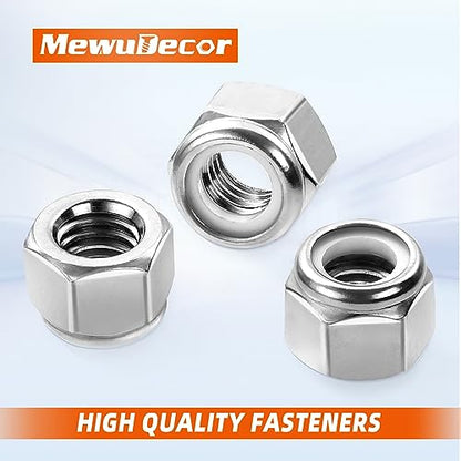 1/2-13 Nylon Insert Hex Lock Nuts Locknuts, 304 Stainless Steel 18-8, Bright Finish, 25 PCS - color: Silver, size: 1/2-13