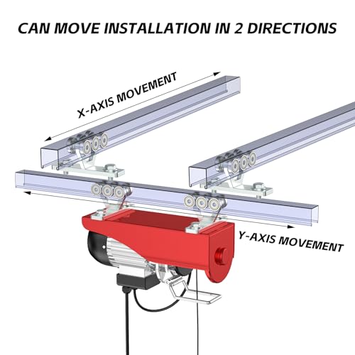 SKTREX 6 Wheel Hoist Trolley with Rollers - Strut Trolley Assembly for Electric Hoist - Fits 1-5/8" Wide and Taller Strut Channel - High Strength and Silent Operation - color: 6 Wheel Trolley Pack of 2