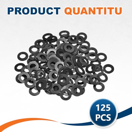PATIKIL 125 Pcs Nylon Flat Washer M5 5mm ID 10mm OD 1mm THK Black - color: Black, size: 5mm x 10mm x 1mm