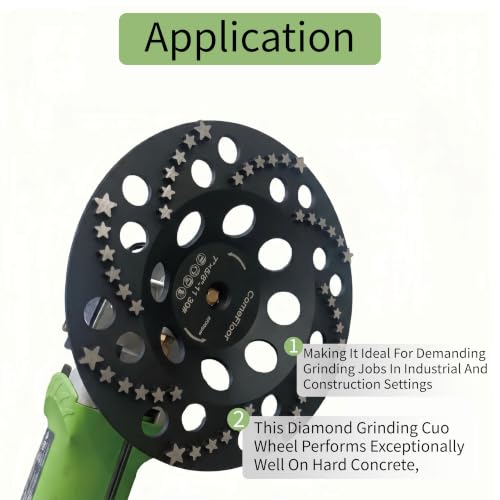Diamond Grinding Cup Wheel for Concrete & Masonry, 48 Aggressive Star Segments, 7 Inch 5/8"-11 Thread, 30 Grit - style: 7"