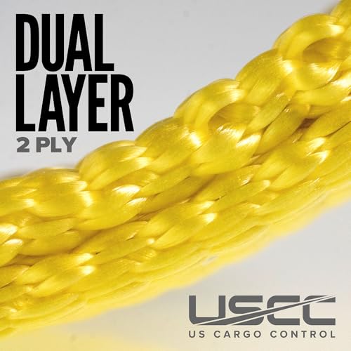 US Cargo Control Nylon Lifting Sling 2" x 8', 2-Ply Eye to Eye Slings (Made in USA) - 4,960 LBS Choker, 6,200 LBS Vertical, 12,400 LBS Basket Capacity - Lift Straps for Lifting & Rigging - size: 2in x 8ft (2-Ply)