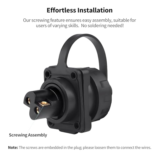 CNLINKO YM-20 2 PIN Screw Lock Waterproof Connector IP68 Aviation Circular Quick Plug PBT Plastic Shell M20 Male Female Flange Socket (2-PIN) - size: 2-Pin, style: Screw-Assembly