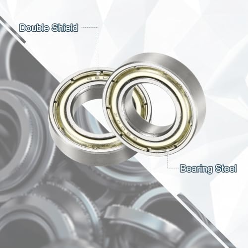 uxcell 10Pcs 6800ZZ Deep Groove Ball Bearings, 10x19x5mm Chrome Steel - size: 6800ZZ (10x19x5mm)