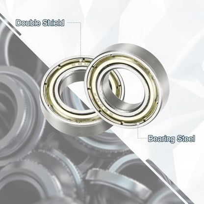 uxcell 10Pcs 6800ZZ Deep Groove Ball Bearings, 10x19x5mm Chrome Steel - size: 6800ZZ (10x19x5mm)