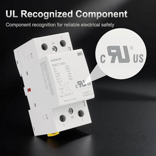 BAOMAIN 63A 2NO 24V AC/DC Contactor for Silent Smart Home and HVAC Control