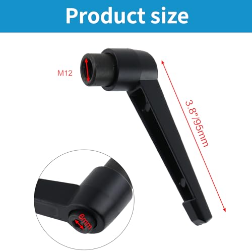 Clamping Lever Handles M12 Push Button Ratchet Lever Female Threaded Stud Adjustable Handles Hand Knobs, 3.8" Lever Length -2pcs - size: M12