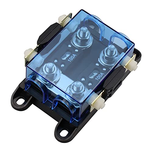 2 Way MEGA/AMG Fuse Holder with 4 Pack Bolt Down Fuse 100A for Automobile Repair, GPS Positioning - size: 2-way with backup fuse