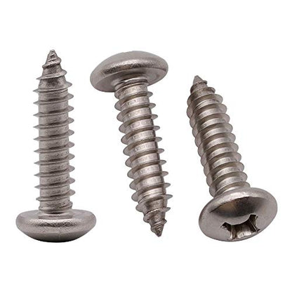#4 x 1/4" (100 Pack) Stainless Steel Phillips Pan Head Wood Screws, Stainless Steel 304 (18-8), Pan Head Sheet Metal Screws Self Tapping for Wood - size: #4 x 1/4"