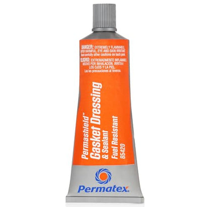Permatex 85420 Permashield Fuel Resistant Gasket Dressing & Sealant, 2 oz Tube, Orange - size: 2 Ounce
