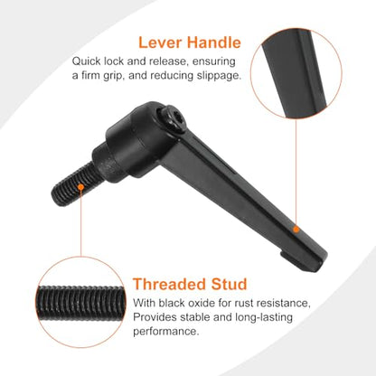 uxcell 2Pcs M8 x 16mm Adjustable Knobs Handle Male Thread Push Button Ratchet Quick Release Locking Rotating Bolt for Lathe Machinery, Black - size: M8 x 16mm