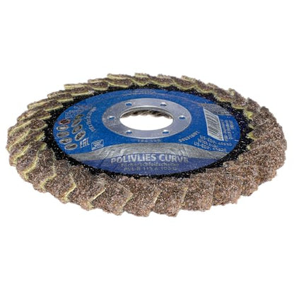 PFERD POLIVLIES® Curve Flap Disc, PVL-R, 4-1/2" x 5/8-11, Medium Grit, Aluminum Oxide, Surface Conditioning Wheel (Pack of 1) - Part 45926 - size: 4-1/2" x 5/8-11