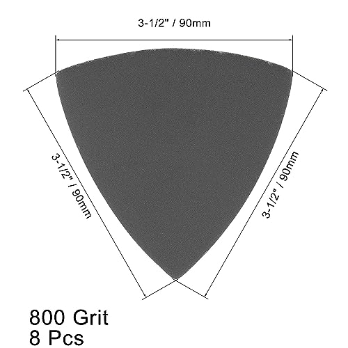 Silicon Carbide Triangular Sandpaper fit 3-1/2" Oscillating Multi-Tool Use 800Grit 8pcs - style: 800 Grit 8pcs