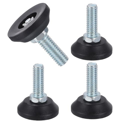 uxcell 5/16"-18 Thread Furniture Feet Levelers, 4Pcs 22mm l Adjustable Furniture Feet Screw in Threaded Leveling Leg Screw on Chair Foot Glides Leveling for Table Chair Cabinet Black - size: 5/16"-18 22mm