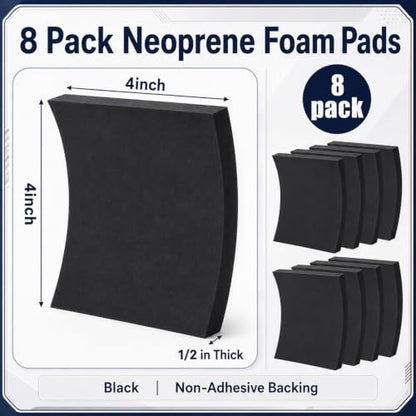 8 Pcs Non Adhesive Neoprene Foam Padding Sheets, Black
