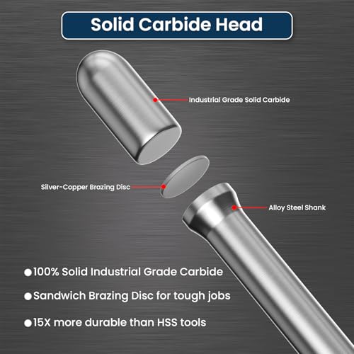 LU&MN SD-5 Tungsten Carbide Burr, 1/2" Head 1/4" Shank, 1 Pcs - size: SD-5
