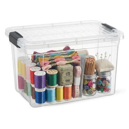 Superio 8.7 Quart Clear Plastic Storage Boxes with Lids, Stackable Organizer Containers, BPA-Free Storage Bins for Home, Office, School & Dorm, 1 Pack - size: 12" x 8.25" x 7.5"