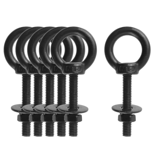 Antrader Lifting Shoulder Eye Bolts,M5 Eye Bolt,M5 x 30mm,Black,6 Sets - size: M5 x 30mm
