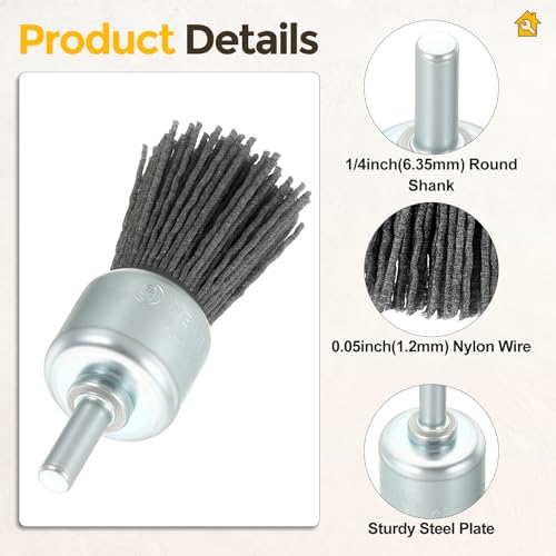 12pcs Wire Brush for Drill Kit with 1/4in Shank Nylon Wire