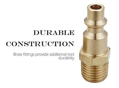 Air Hose Fittings & Coupler Plug, 1/4-Inch NPT Male - size: 1/4 inch NPT Male Plug, 2 Piece