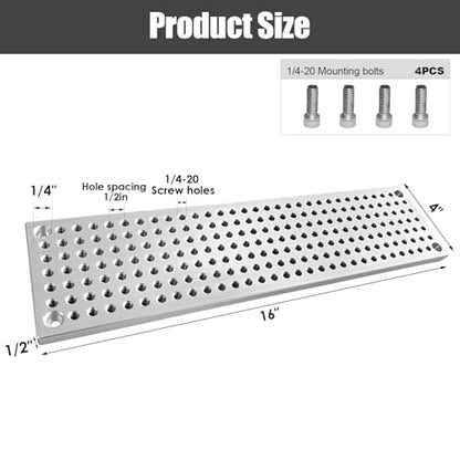 4" x 16" x 1/2" MIC7 Aluminum Fixture/Sacrificial Plate, Mini Pallet