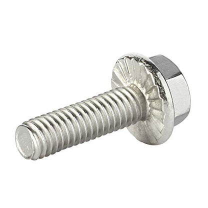 M8 x 60mm Flanged Hex Head Bolts Flange Hexagon Screws, Stainless Steel 304, DIN 6921, 10 PCS - size: M8-1.25 x 60mm