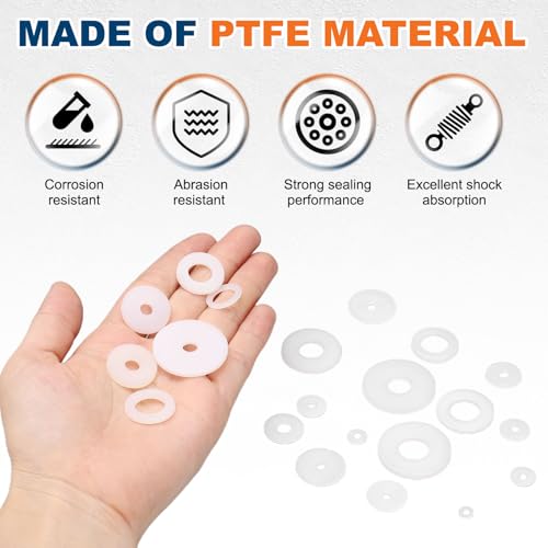 PATIKIL 125 Pcs Nylon Flat Washer M3 3mm ID 8mm OD 1mm THK White - color: White, size: 3mm x 8mm x 1mm