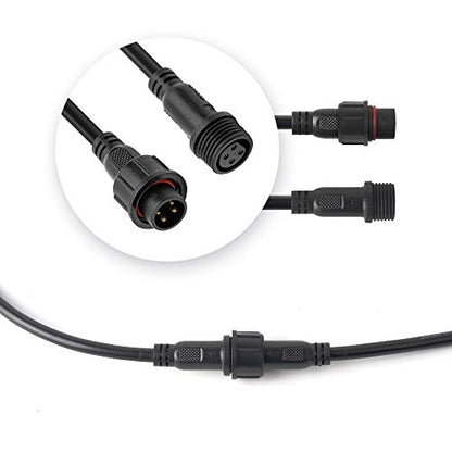 BTF-LIGHTING 4 Pin Electrical Connector 20AWG IP65 Male Female Connector 7.87in/20cm Extension Cable for Car,Truck,Boat,Indoor/Outdoor LED Strip Lights/String 22mm Nut Big Size 5 Pairs - size: 4 PIN Big Size