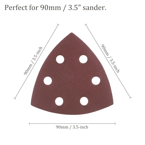 50pcs Mouse Sander Detail Sandpaper 320Grit 3-1/2" Triangle - size: 320 grit