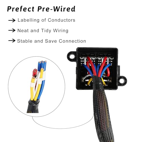 Pre-Wired 12V Fuse Relay Box, Compact 6-Way Power Distribution Block with 2 High-Power 4-Pin Relay Outputs and 4 Standard Fused Circuits, Weather-Resistant Relay Panel for Motorcycle, ATV, RV - size: RY02F06