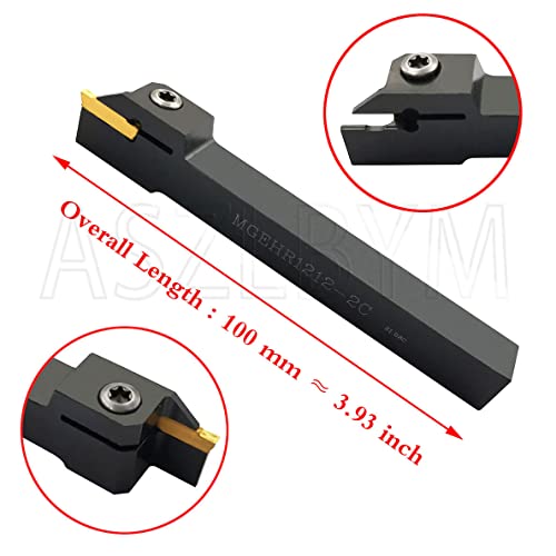 Lathe Grooving Tool Holder Grooving Cut-Off Tool Holder MGEHR1212-2 With 11pcs MGMN200-G Indexable Carbide Grooving Inserts