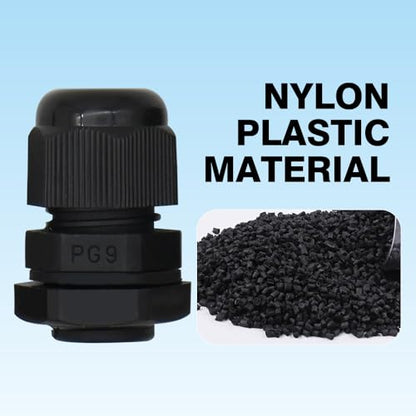 MAKERELE PG9 Cable Gland Waterproof IP68 Wire Gland, 4-8.2mm, 20 PC, Black - size: PG9/20PCS/BAG