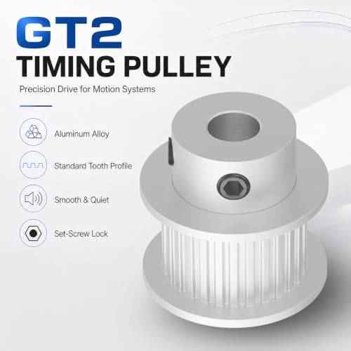 30 Teeth GT2 Timing Belt Pulley, 8mm Bore 6mm Width Synchronous Wheel GT2 Idler Pulley Fit 6mm Belt for 3D Printer Accessories and CNC Machines (3-Pack) - size: 30T 8mm Bore