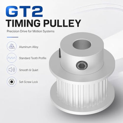 30 Teeth GT2 Timing Belt Pulley, 8mm Bore 6mm Width Synchronous Wheel GT2 Idler Pulley Fit 6mm Belt for 3D Printer Accessories and CNC Machines (3-Pack) - size: 30T 8mm Bore
