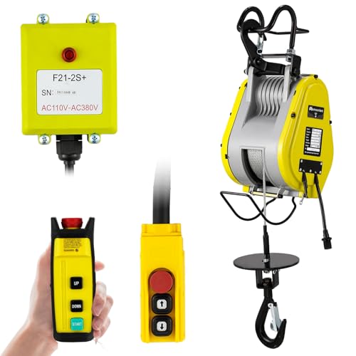 Mxmoonant Fast Electric Hoist, Brushless Motor Low Noise, 98ft Steel Rope