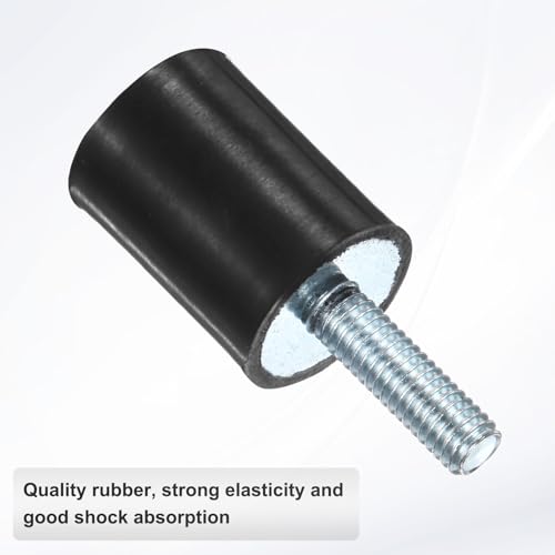 M METERXITY 4-Pack Rubber Mounts D15mmxH20mm Male/Female Vibration Isolators Cylindrical Shock Absorber W M5 x 15mm Studs for Air Compressor/Car/Pump/Boat/Garage Motor/Bobbins Rubber Isolators - size: M5 x 15mm, 15mm x 20mm