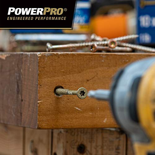 Power Pro Exterior Wood Screws, #8 x 2in, 3000 Pieces, Bronze - color: Bronze, size: #8 x 2"