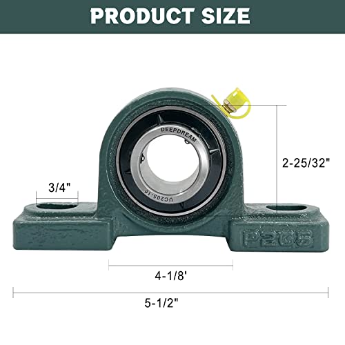 UCP205-16 Pillow Block Bearing 1 Inch Shaft Pack of 6 Mounted P205 Cast Iron With 1" Bore, Self Alignment - size: UCP205-16-6pcs