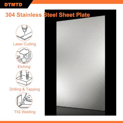 1 PCS 304 Stainless Steel Rectangular Plate 3mm 100x200mm - size: 100mm x 200mm x 3mm