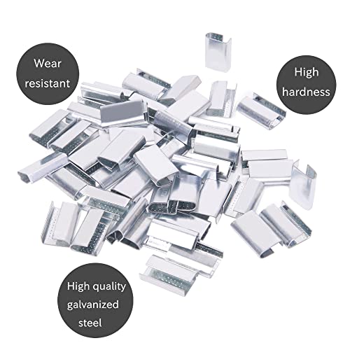 Packaging Strapping Open Serrated Seals for 5/8" Strap Width Polyester (PET) Strapping (Pack of 100) - color: 100PCS Seals