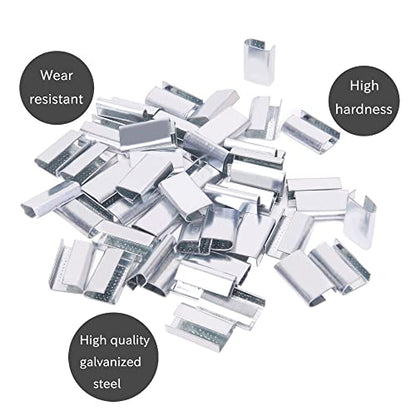 Packaging Strapping Open Serrated Seals for 5/8" Strap Width Polyester (PET) Strapping (Pack of 100) - color: 100PCS Seals