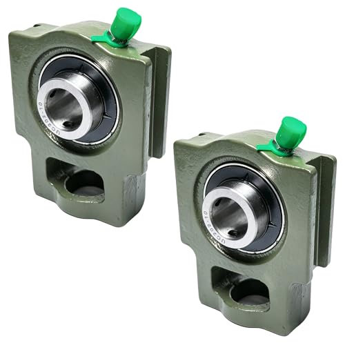 2 Pack UCT202-10 Bore 5/8" Take-Up Block Bearings Housing Bearing Unit, Insert Bearing, Solid Cast Iron Base and Self Aligning Chrome Steel Mounted Ball Bearings(UCT202) - style: UCT202-10
