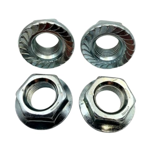 1/2"-20 Grade 8 Serrated Flange Nuts (4 Pack) – Heavy Duty Clear Zinc Fine Thread Locking Fasteners, SAE J995 Vibration Resistant Steel - size: Serrated Flange Nut Clear Zinc – 4 Pack