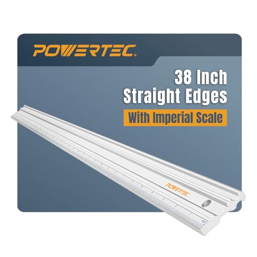 POWERTEC 38 Inch Machinist Aluminum Straight Edges, with .003'' Tolerance for Checking Surface Warp, Marking/Scribing Lines - Used w/Feeler Gauges for Automotive Repairs, Cylinder Head Checks (71332)