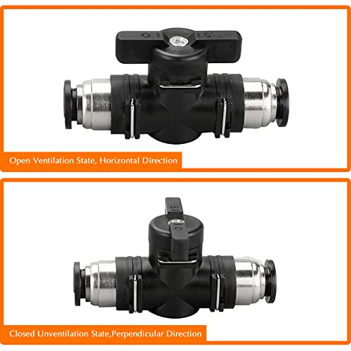 CEKER 10mm Push Connect Valve Ball Valve 10mm Air Flow Control Valve Quick Connect Valve Tube Fittings Straight Union Pneumatic air compressor valve 3Pack - size: 10MM